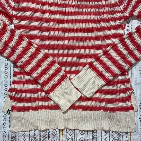 Roxy Medium Women's Striped Pink & White Sweater - Picture 12 of 13